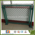 Green paint Square hole wire mesh chain link fence panels with gates for sale